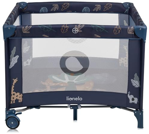 LIONELO BONNIE Parque Infantil Bebe hasta 15 kg, desde el Nacimiento hasta los 36 meses Acceso Lateral con Cremallera, Laterales de Malla Aireada, Plegado Rápido, Ruedas con Freno, Bolsa de Transporte