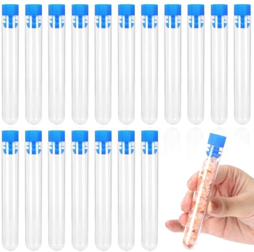CJQRL 30 Piezas Tubos De Ensayo Plastico, Tubo De Ensayo, Tubos De Ensayo, para Especias, Laboratorios, Ciencia, Flores de Decoración, Perlas (12 * 100mm)