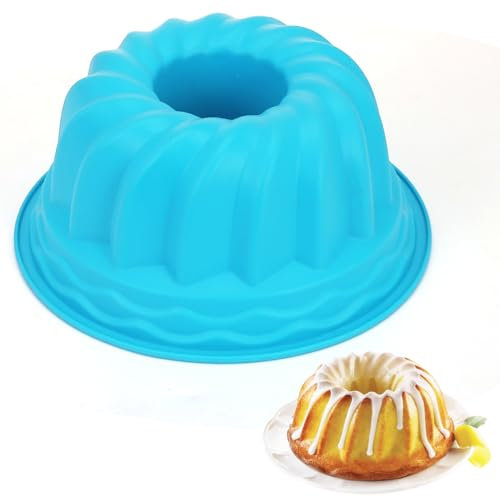 AYSYR Gugelhupfform Backformen,Gugelhupf Backform Ø 22 cm,Kuchenform Antihaftbeschichtet,Silikon Backform Geeignet für -40℃ bis 230℃,für Heimwerker,die Gerne Backen