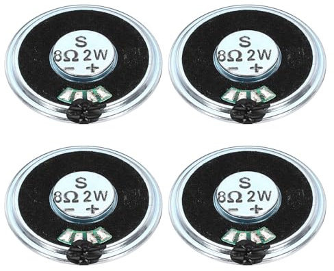 QUARKZMAN 4 unidades 2 W 8 ohmios altavoces pequeños carcasa de metal redondos altavoz magnético interno para altavoces mini DVD EVD multimedia móvil portátil máquina publicitaria