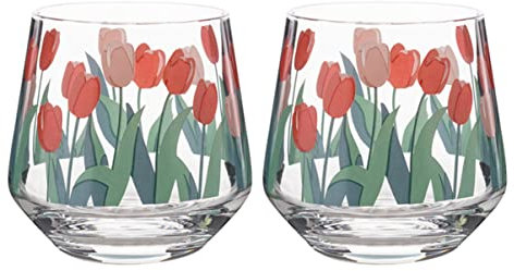 MAGICLULU 2piezas Vasos De Vidrio Vintage Tulipán Unidades Leche y Mousse Decorativo para Casa y Café