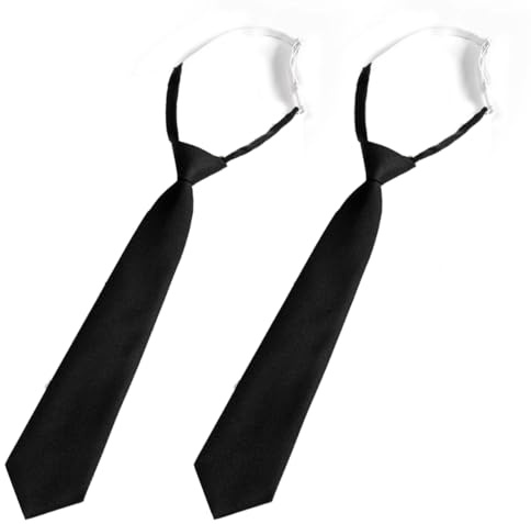 TSUOUKL 2 cravatte nere da donna, cravatte lunghe, cravatte JK, cravatte strette, cravatte regolabili, per ragazze, laurea, matrimonio d'affari
