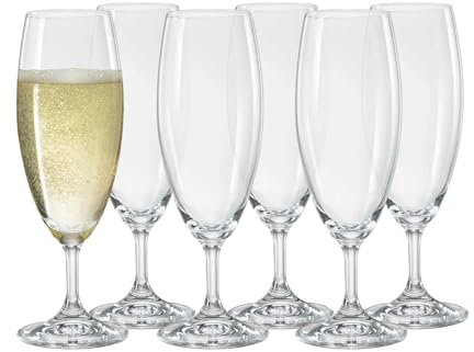 simpa Bohemia Crystal Short Stem Champagne Flute 220ml - Set of 6