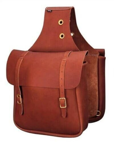 EQUIEMPRESS Borsa da sella in vera pelle di mucca, con utensili da Western Trail, intagliata e intagliata, in pelle di cavallo, dimensioni: 25,4 cm L x 25,4 cm W x 8,9 cm AZ-05