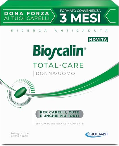 Bioscalin TOTAL•CARE Integratore Alimentare con Attivi Naturali, per Capelli, Cute e Unghie più Forti, per Donna e Uomo, Senza Glutine, 90 Compresse
