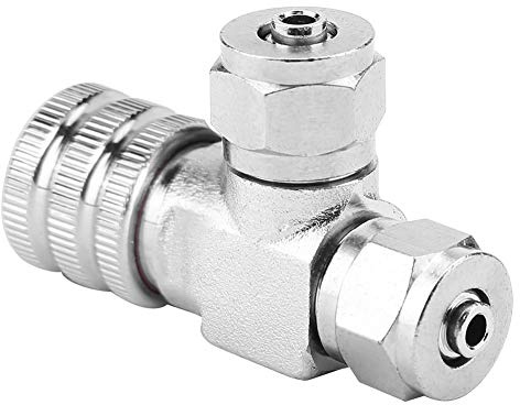 Riuulity Aquarium CO2 Bubble Counter Needle Valve for Precise CO2 Release Fish Tank, Stainless Steel Check Valve (Double-head fine-tuning (takeover))