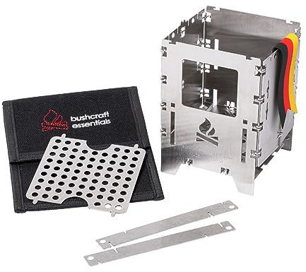 BUSHBOX LF SET Outdoor-Kocher | Hobo-Kocher | Camping | Holz | Gas | Spiritus | Faltbar | Kompakt | Mit Zubehör | Edelstahl | 100% Made in Germany