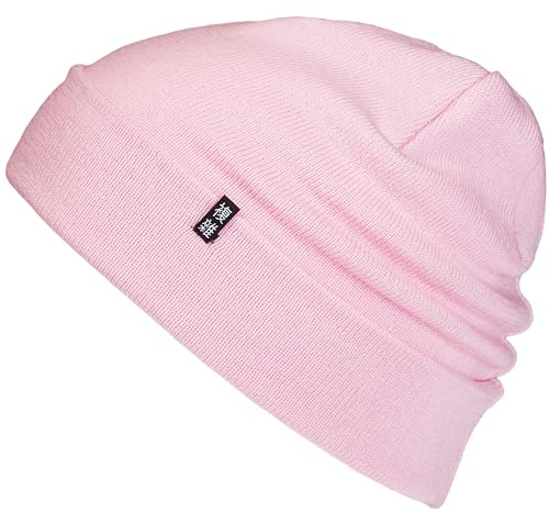 Enter the Complex® Merino Mütze Herren, Beanie Damen, 100% Merino Wolle, Warm und Dünn, Zweilagige Strickmütze, Hellrosa