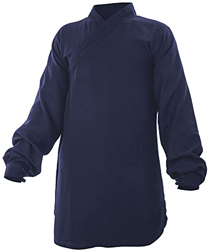 Baumwolle (Leicht) Kung Fu & Tai Chi Shirt Diagonaler Kragen Manschetten - Taiji Anzug - Taiji Anzug Dunkelblau 180