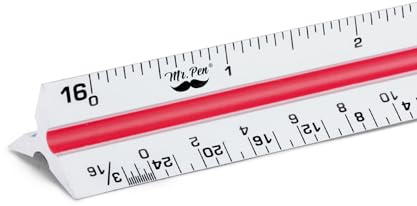 Mr. Pen Architectural Scale Ruler, 12 Inch, White, Contractor's Scaling Ruler, Drawing & Drafting Tool