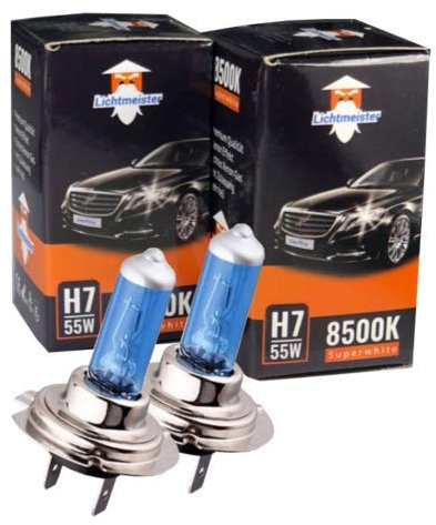 XEMARK H7 Xenon Optik Lampe - 55W 12V Super White Halogen Birne - Passend für diverse Fahrzeuge - Auto Abblendlicht Lampenset - 2 Stück