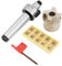 MT3-FMB22 Schaftfräser Halter Verlängerungsstange, Haltererweiterung Spannzangenhalter mit 4400R-50-22 Stirnfräser, Schraubenschlüssel und 10pcs APMT1604 CNC-Wendeschneidplatten