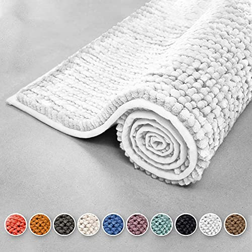 Floordirekt Chenille Badematte Coral | Zarte kräftige Farben | Badezimmer-Teppich | Waschbarer Badvorleger