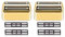 Ersatzscherteil Kompatibel mit BaByliss Folienrasierer FXFS2G / FXFS2 Rasierer,Elektrorasierer Scherkopf Scherfolie Kompatibel mit BaByliss Pro Folienrasierer,Gold 2 Sätze