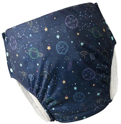 perfk Adult Cloth Diaper Washable Nappy Cover Incontinence Underwear Sturdy TPU Waterproof Soft Material Leakproof Breathable, XXL
