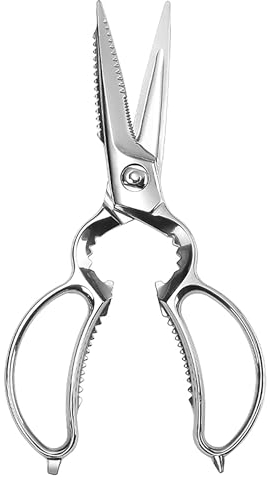 MITSUMOTO SAKARI Forbici da Cucina Multifunzionali Giapponesi, Forbici da Pollame in Acciaio per Impieghi Gravosi da 22 cm, Forbici da Cucina Professionali Rimovibili per Tagliare Pollo, Carne e Ossa