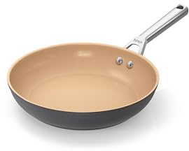 Ninja Extended Life 24cm Ceramic Frying Pan, Non-Stick (No PFAs, PFOAs, Lead or Cadmium), Induction Compatible, Stainless Steel Handle, Oven Safe to 285°C, Terracotta & Grey, CW90024UK