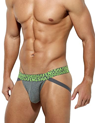 Casey Kevin Jockstrap Stringtrosa Herr Underkläder Suspension Athletic Sport Stöd Trosor Bomull Slip String Thong, A3-grå, XXL