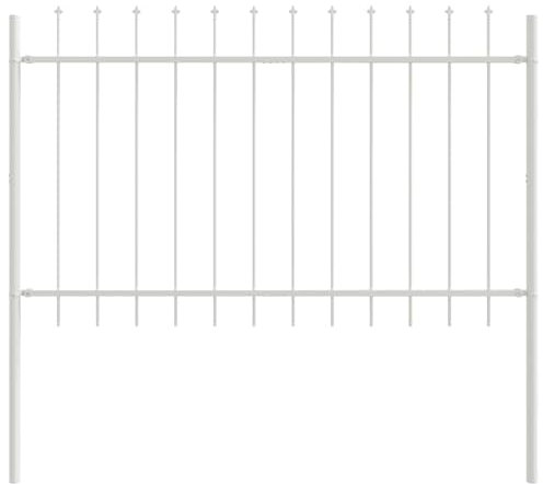 vidaXL Metallzaunpanel Outdoor-Grenzsicherheitszaun Weiß Langlebig Modern Wetterfest 1,7M Länge 1M Höhe Rostfrei für Garten und Haustierumzäunungen Barriere Glatte Oberfläche