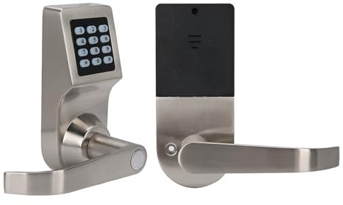 Serratura della Porta Intelligente, Blocco della Porta con Codice Digitale Blocco Password Elettronica con Codici di Scheda IC e Blocco della Porta Tastiera Chiave con Maniglia per Porta Anteriore