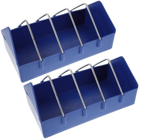 VILLFUL 4piezas Comedero para Palomas Engrosado Comederos para Pollos Separador de Alambre de Inoxidable Desmontable Bebedero de Plástico para Uso Jaulas de Aves de Corral y Codornices