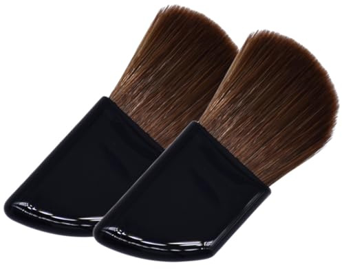 ifundom Juego de 2 Pinceles de Maquillaje Profesional para Rubor Mango Inclinado de Plástico, Cerdas de Pelo de Caballo, Compacto y Portátil para Maquillaje en Polvo, Base y Viaje