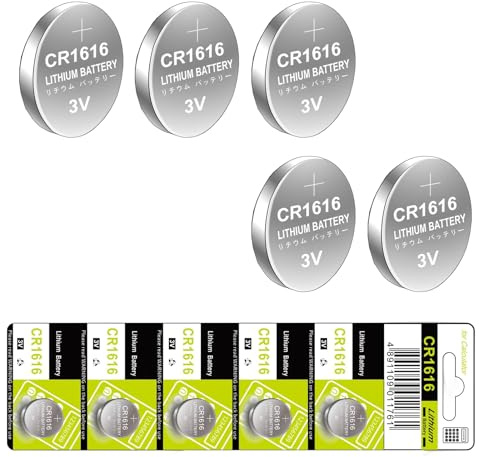 FHGSPQWM Pilas de botón CR1616 de 10/5 unidades, voltajes de 3 V, 55 mAh, fuente de alimentación estable para relojes electrónicos, juguete para relojes, calculadoras, juguete