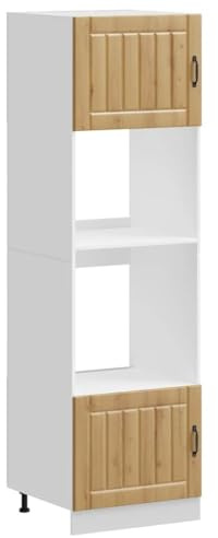 Générique Armadio forno 2 pezzi in legno ingegneristico, armadio a microonde compatto con ampio scomparto, gambe regolabili, design salvaspazio per piccola cucina, superficie liscia facile