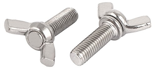 sourcing map Acero inoxidable 304 Mariposa tornillo tuerca métrica M10 x 30mm 2pcs