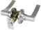 Amig - Manilla de paso con picaporte - Roseta para puertas - Maneta ideal para puertas de madera - Zamak - Cromado mate - Picaporte de entrada de 60/70mm