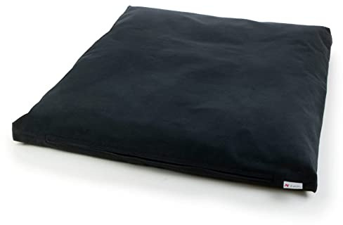 Estera de meditación/Zabutón/relleno fibra de algodón 100% reciclado/base para Cojín de meditación/colchoneta meditación y yoga / 75x64 cm (NEGRO ZEN)