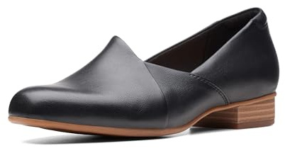 Clarks Women's Juliet Palm Loafer, Black Leather, 9 M US