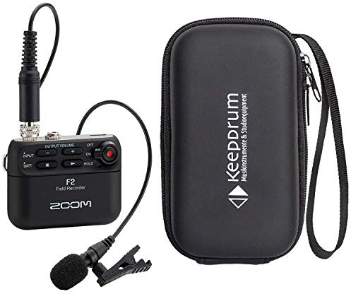 Zoom F2 Field-Recorder mit Lavaliermikrofon + keepdrum Soft-Case