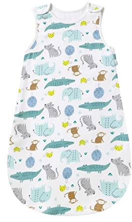 Mosebears Baby Schlafsack für Sommer Frühling, Animal Cartoon waschbare Decke 1.0 tog für Baby, Schlafsack ohne Ärmel Tierparadies