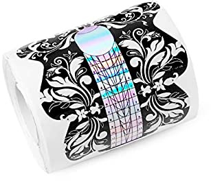 Chablon Ongle, Layhou Papier Chablon Ongle, 100 Pcs Chablon pour Ongle Gel Construction, Chablons Ongles Gel Extension, Autocollants de Forme Extension Ongle Nail, Pour Faux Ongles Gel UV