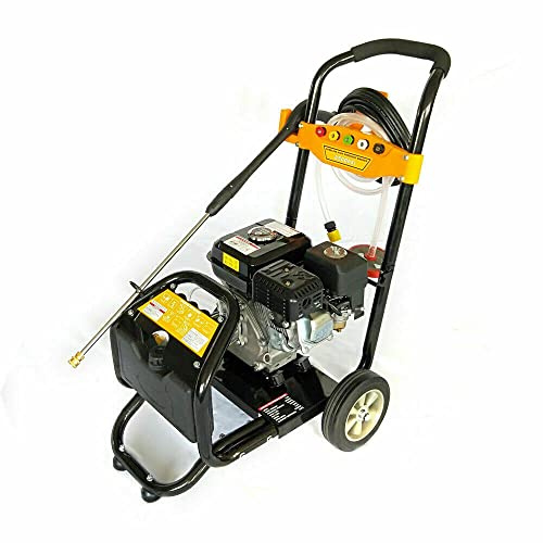 LENJKYYO Lavadora de gasolina de alta presión, motor de gasolina, 170 bar, 5 boquillas especiales con filtro de agua, 7,5 CV 2465PSI, limpieza a vapor, de alta presión, 5 boquillas