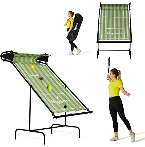 Ksports Tennis Rebounder Net Green Regular - Rebound Wall for Racket Sports - for Pickleball Padel Squash Racquetball Table Tennis - Portable Backboard for Indoor & Outdoor Training with Carry Bag