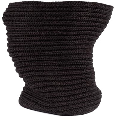 Scaldacollo Uomo Donna in Lana Merino a Tubolare Lavorato a Maglia 100% Made in Italy Sciarpa ad Anello Tinta Unita Cappello Collo in Lana Merino Scaldacollo Termico (Marrone Scuro)