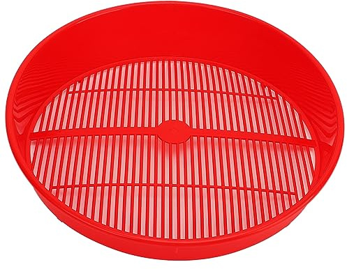Blueberry Sieve Tray Fruit Basket Garden Washing Plate Cleaner Red Fruit Plastic Grocery Basket Fruit Washing Basket Sifter Tray Home for Garden Cleaning Brushes