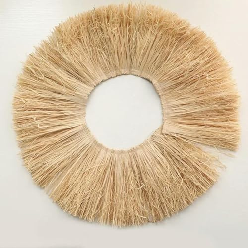 OPica Adorno de Flecos de Yute, borlas de Paja de Rafia Natural, Muebles para el hogar, decoración de Fondo de Pared, Guirnalda de Boda de Hierba Lafite DIY