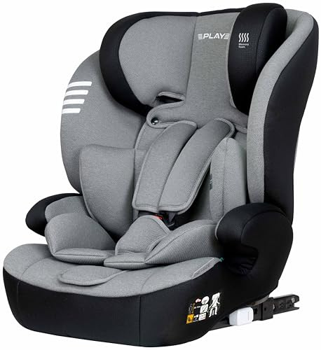 Play One i-Size. Silla de coche con isofix grupo 1/2/3, para bebé de 15 meses y niños de hasta 12 años o 76 cm - 150 cm altura (Grey Eagle)