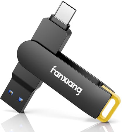 fanxiang USB Stick 128GB USB C und USB A, bis zu 220MB/s, Speicherstick mit Duallen Schnittstellen für Handy, Computer, Laptop, Tablet und TV(F375 128GB)