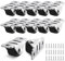 Lot de 12 Mini Roulette pour Meubles en Caoutchouc - Roulettes Fixe avec Plaque Acier, Silencieuses & Sans Traces (Ø1.2cm)- Idéal Tiroirs, Tables, Caisses Outils
