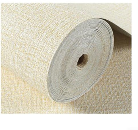 GLOBALHUT Self-Adhesive Waterproof Wallpaper Roll Noise Reduction Thermal Insulation Wall Sticker Easy Install Moisture-Proof Home-Decor(Beige Yellow)