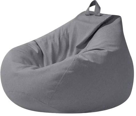 Highdi Sitzsack für Erwachsene, nur Bezug (Keine Füllung), Gaming Sitzsäcke XL Giant Grey Bean Bag Chair für Outdoor Living Room Decor (100 x 120 cm)