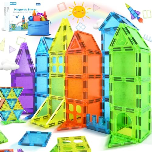 NAETANY Construction Magnetique Enfant 78 Pièces Blocs de Construction Magnétiques 3D Jeux Magnetique Enfant Educatif Jeux Cadeaux pour Enfants à Partir de 3 4 5 6 7 an