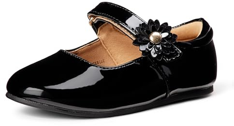 Amazon Essentials Ballerine Mary Jane Bambina, Nero Pelle Verniciata, 23 EU