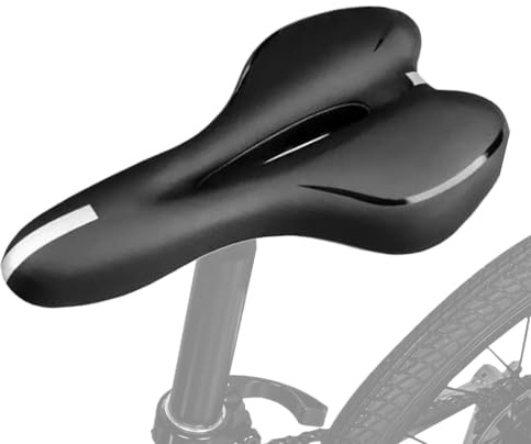 Mountain Bike Seat, Comfortable Hollow Bike Seat, Non-slip Cycle Saddles with Reflective Strip Cycling Accessories for Long-Distance Riding