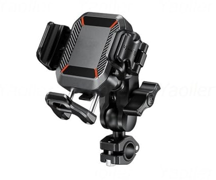 Motorcykel GPS Navigationsfäste Motorcykeltelefonhållare Styrfäste 15W Trådlös Laddare Och 36W PD/USB C Snabbladdningsport 1s Lås, Kameravänlig(Mirror Rod No Charge)