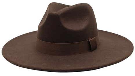 Adult Wide Brim Felt Fedora Hat for Beach Vacation Vintage Panama Style Hats